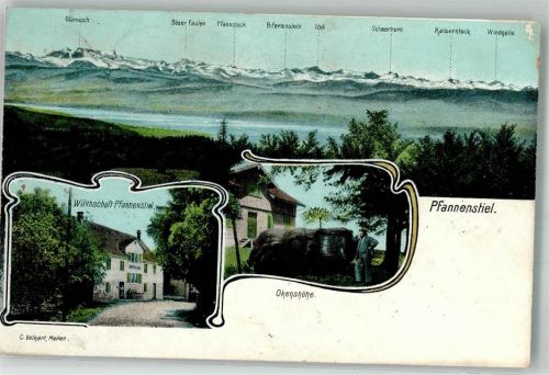 Pfannenstiel 1906 Foto AK Gasthaus Pfannenstiel Okenshöhe