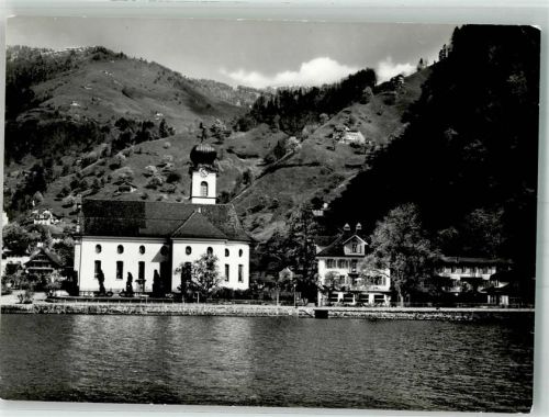 6442 Gersau Foto AK Pension Villa Maria Kirche