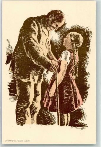 Flugpost Bundesfeier 1928 für das Alter sign. Ed. Renggli Bundesfeier Ganzsachen Schweiz Künstlerkarte