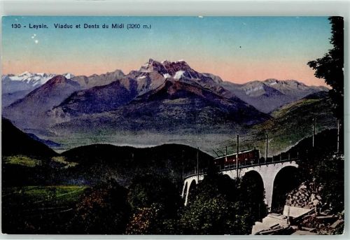 1854 Leysin - Zahnradbahn Viadukt Dents du Midi