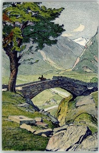 Bellinzona sign. Schlatter Tessin Pro Juventute Schweiz Künstlersteindruck