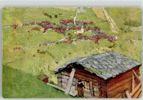 3961 Grimentz Künstlerkarte sign. F. Portier