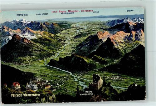 7310 Bad Ragaz 1921 - Pension Wartenstein Rheintal Bodensee