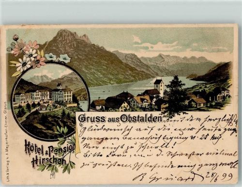 8758 Obstalden 1899 - Hotel Pension Hirschen