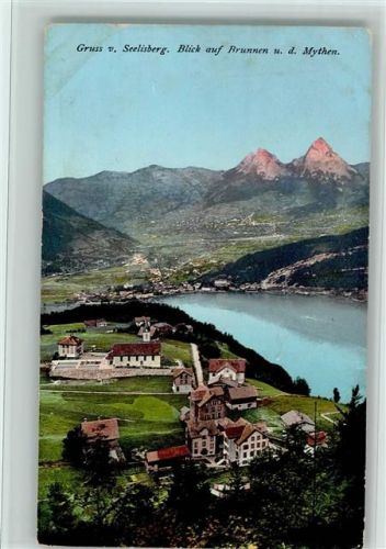 6377 Seelisberg - Blick auf Brunnen und die Mythen