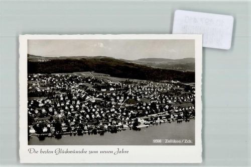 8702 Zollikon 1939 FOTO KEINE AK Ufer Fliegeraufnahme Schiff Neujahr Foto 10cm x 7cm, rückseitig Haftspuren