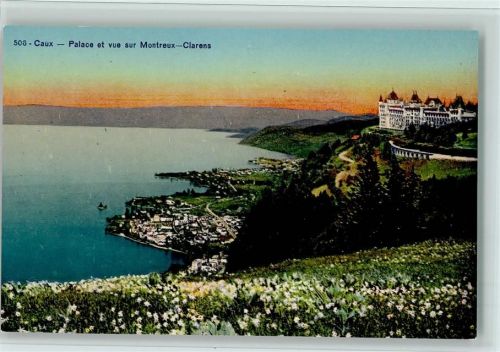 1824 Caux - Palace et vue sur Montreux-Clarens blühende Wiese