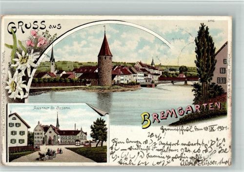 5620 Bremgarten AG 1901 BOAKC Lithographie Anstalt St. Joseph
