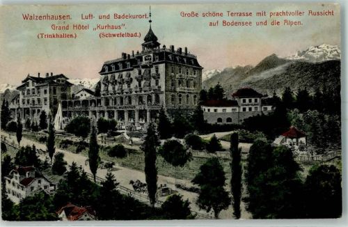 9428 Walzenhausen 1910 - Grand Hotel Kurhaus Trinkhallen Schwefelbad