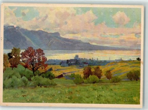 Vevey sign. Jacques Odier Pro Infirmis Schweiz Künstlerkarte