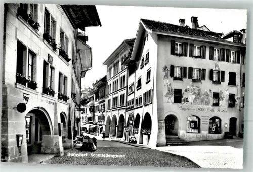 3400 Burgdorf Berthoud Foto AK Schmiedengasse Geschäft Drogerie