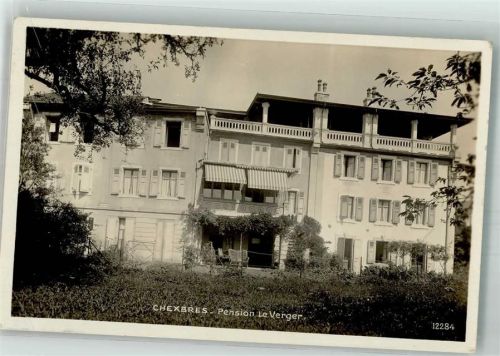 1071 Chexbres 1953 Foto AK Pension Le Verger Bahnpost Zug 1433