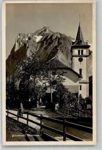 3818 Grindelwald 1927 Foto AK Kirche