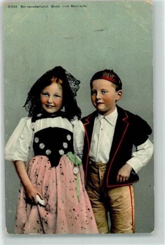 1908 - Oberländer Kinder Trachtenpaar