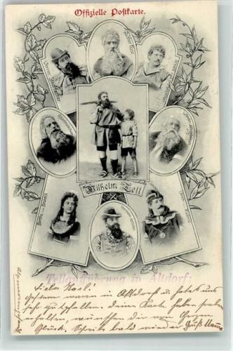 6460 Altdorf UR 1901 - Tell-Aufführung - Offizielle Postkarte mit Darstellern