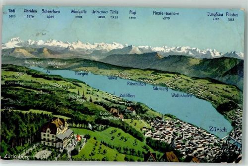 Zürichberg 1911 - Zürichsee Alpenkette