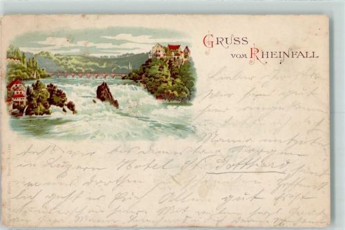 8212 Neuhausen am Rheinfall Gebrauchsspuren Rheinfall Lithografie