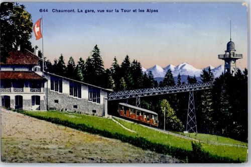 2067 Chaumont 1921 - Bergbahn Bahnhof