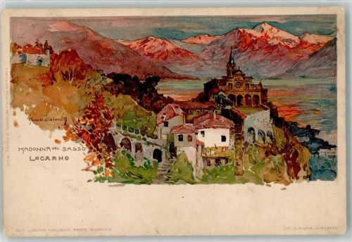 6600 Locarno Künstlerkarte Madonna del Sasso sign. Manuel Wielandt