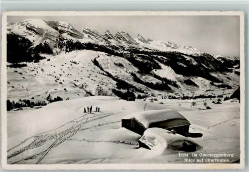 9657 Unterwasser 1949 - Im Obertoggenburg Blick auf Churfirsten Winter