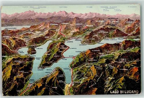 6900 Lugano - Vogelschau Lago di Lugano