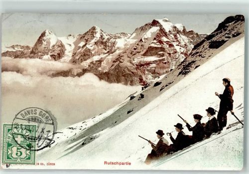 Schilthorn Mürren 1907 - Rutschpartie