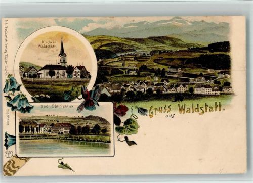9104 Waldstatt 1903 BOAKC LithographieKirche Bad Säntisblick Verlag Künzli Nr 1887