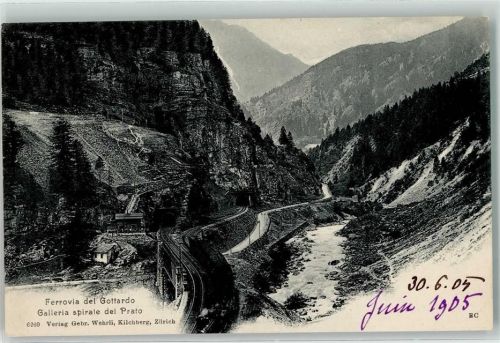 6773 Prato Leventina 1905 - Ferrovia del Gottardo Galleria spirale