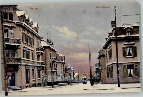 8706 Meilen 1913 - Winter Bahnhofstraße Straßenbahn