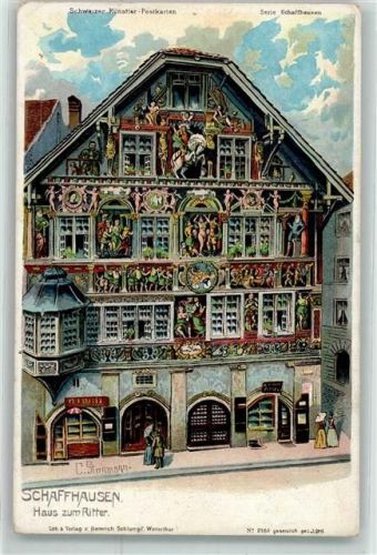 8200 Schaffhausen Sciaffusa Künstlerkarte Haus zum Rittersign. Steinmann