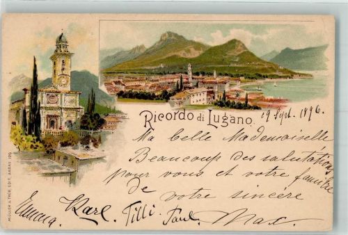 6900 Lugano 1896 Lithographie