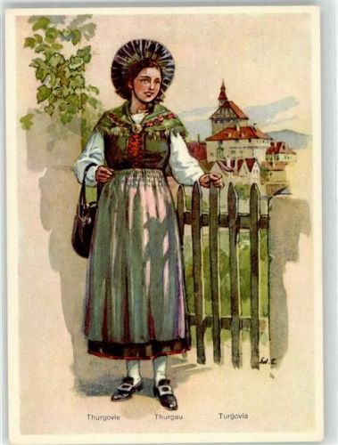 8500 Frauenfeld Lithographie Trachten