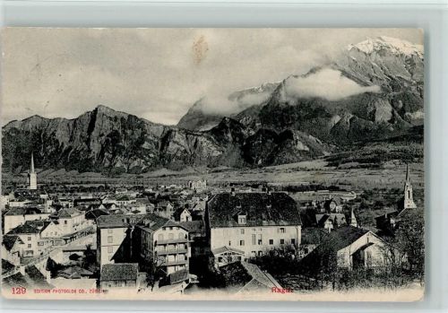 7310 Bad Ragaz 1911 - Blick über die Dächer von Ragaz