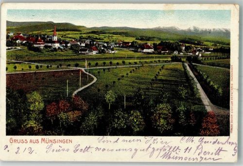 3110 Münsingen 1912 Foto AK Feldpost Guiden-Schwadron 3