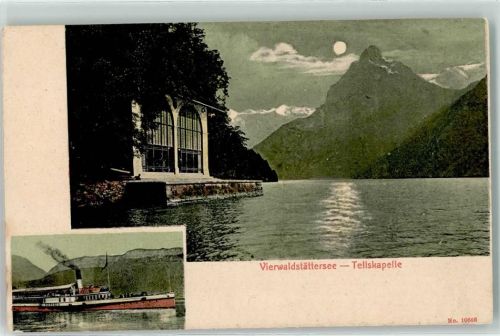 6452 Sisikon Mondschein Tellskapelle Salondampfer Victoria