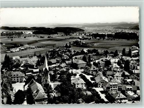 3053 Münchenbuchsee - Panoramaaufnahme Stadtkern Kirche Luftaufnahme