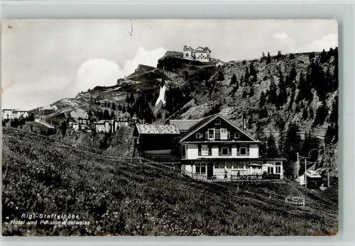 6410 Rigi Staffel 1936 Gebrauchsspuren staffelhöhe, Hotel Edelweiss, Foto AK