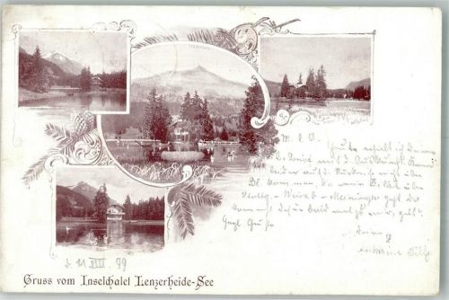 7078 Lenzerheide/Lai 1899 Foto AK Pension Inselchalet Lenzerhheide-See
