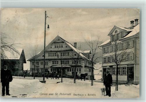 9127 St. Peterzell 1910 - Gasthaus Zum Schäfle Winter Hund