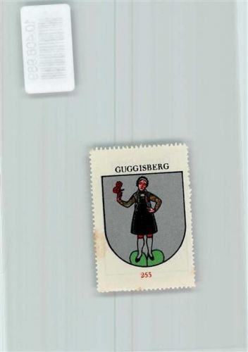 3158 Guggisberg - Vignette Wappen Kaffee Hag ca 1920-1940 Mädchen Tracht