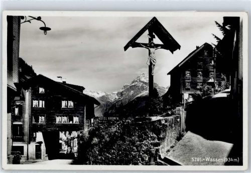 6484 Wassen UR - Ortspartie, Jesu-Kreuz
