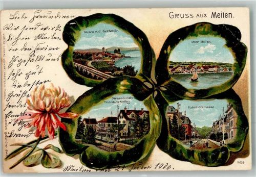 8706 Meilen 1908 Prägedruck Straßenbahn Bahnhofstraße