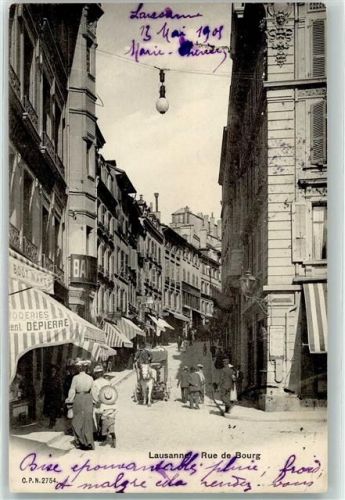 1000 Lausanne Losanna 1905 - Rue de Bourg