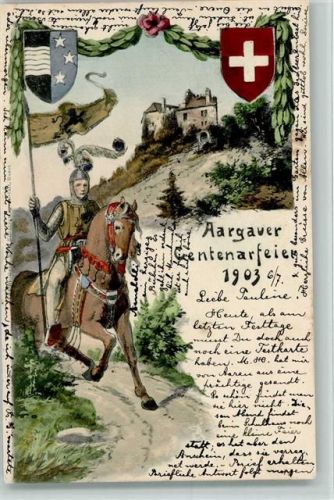 5000 Aarau 1903 - Aargauer Centenarfeier 1903 - Ritter und Wappen
