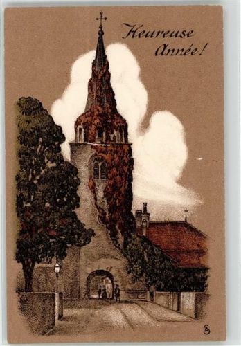 1814 La Tour-de-Peilz Lithographie / Künstlerkarte Kirche