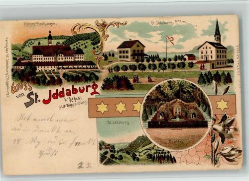 9534 Iddaburg 1900 BOAKC Lithographie Kloster Fischingen Grotte