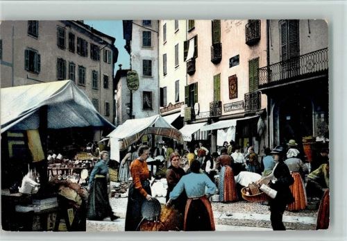 6900 Lugano - Marktszene, Mercato, gute Erhaltung AK