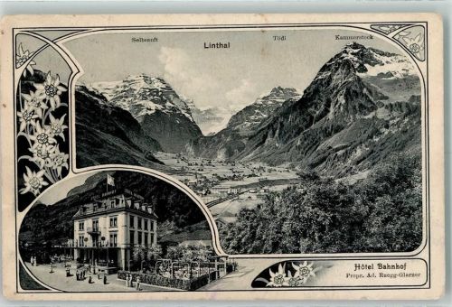 8783 Linthal Gebrauchsspuren Selbsanft Tödi Kammerstock Hotel Bahnhof