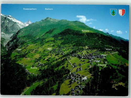 3997 Bellwald - Finsteraarhorn Risihorn Bodma Egga Wilera Vogelschau