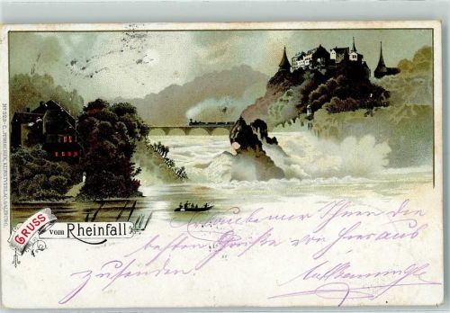 8200 Schaffhausen Sciaffusa 1897 Lithographie Rheinfall